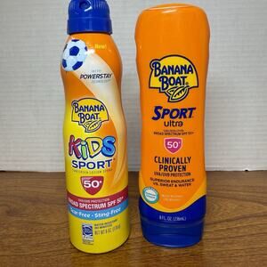 2pc Banana Boat Sport Ultra Broad Spectrum Sunscreen & Kid Sport SPF 50 New